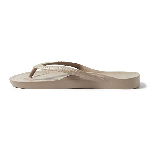 ARCHIES Footwear - Flip Flop Sandals – Offering Great Arch Support and Comfort - Taupe (Women's US 9/Men's US 8)