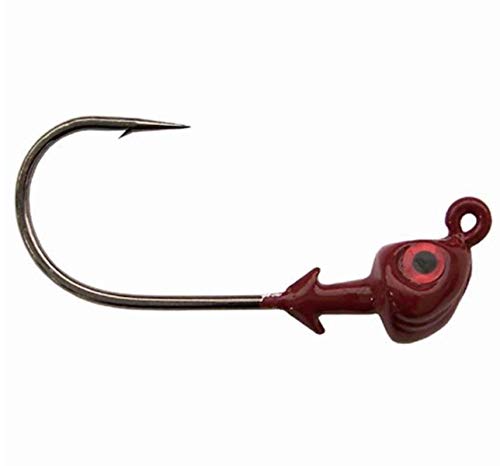 Strike King Saltwater Flats Jig Head Bait (Red, 0.25-Ounce), 1/4 oz