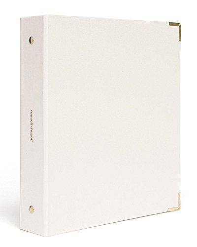Russell+hazel Bookcloth Mini 3-Ring Binder, Pearl, 8 x 9 Inches (28790)
