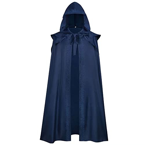 CNECIN Gothic Mysterious Renaissance Wizard Witch Hooded Cloak Halloween Cosplay Costume Party Cape for Men Women