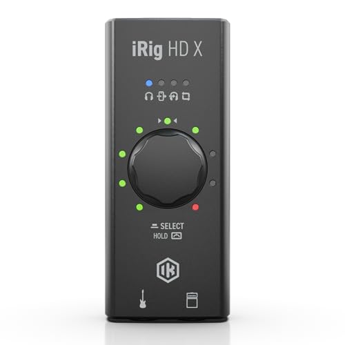 IK Multimedia iRig HD X Guitar Audio Interface - 96 kHz Music Recording, 24-bit, For iPhone, iPad, Mac, iOS, And PC With Lightning Cable, USB-C, Guitar Accessories, Recording Studio Equipment