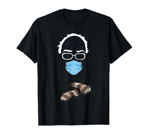 Bernie Sanders Mittens Meme Sitting Wearing Mask Funny Gift T-Shirt