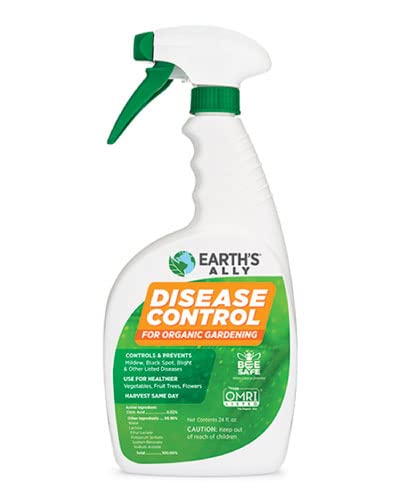 Earth's Ally Disease Control for Plants | Fungicide Spray Treatment for Powdery Mildew, Blight, Black Spot, Fungus - Use for Plant & Rose Diseases & More, 24oz Ready-to-Use