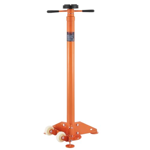 VEVOR SJS-10 Underhoist 3/4 Ton Capacity Under Hoist Jack Stand, Lifting from 38.4' to 74.8', Bearing Mounted Spin Handle, Two Wheels, Self-Locking Threaded Screw, Support Vehicle Components, Orange