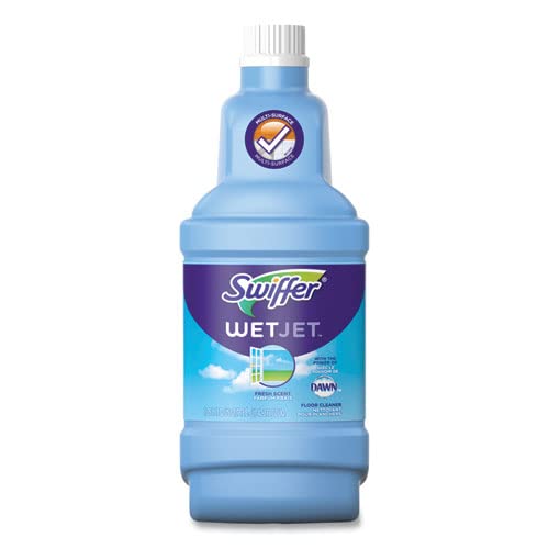 Swiffer WetJet Antibacterial Solution Refill for Floor Mopping and Cleaning, All Purpose Multi Surface Floor Cleaning Solution, Fresh Citrus Scent, 1.25 Liters