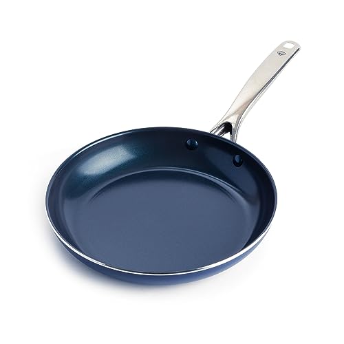 Blue Diamond Cookware Diamond Infused Ceramic Nonstick 10' Frying Pan Skillet, PFAS-Free, Dishwasher Safe, Oven Safe, Blue