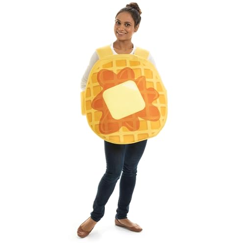 Adult Waffle Halloween Costume - Funny Breakfast Food Suit - One-size Unisex