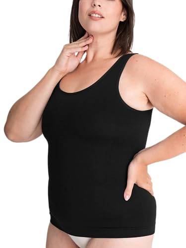 SHAPERMINT Compression Tank Cami - Tummy and Waist Control Body Shapewear Camisole for Women Black
