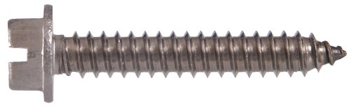 The Hillman Group 3165 10 x 3/4-Inch Stainless Hex Washer Head Slotted Sheet Metal Screw, 15-Pack