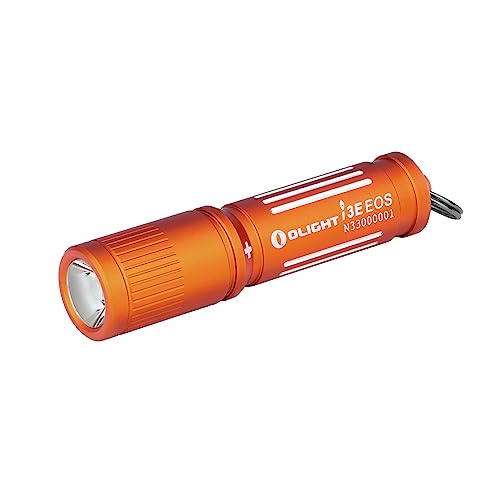 OLIGHT 90 Lumens i3E EOS PMMA TIR Lens AAA Flashlight Compact Keychain Flashlight EDC Flashlight for Night, Camping(Vibrant Orange)
