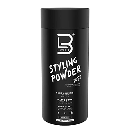 L3 Level 3 Styling Powder - Natural Look Mens Powder - Easy to Apply with No Oil or Greasy Residue (Large - 60 Grams)