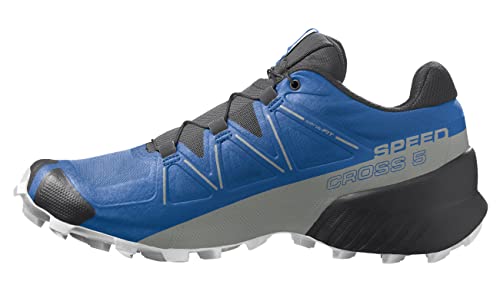 Salomon Speedcross 5 Trail Running Shoes for Men, Skydiver/Black/White, 11.5