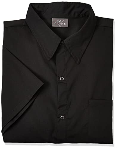 Chef Code mens Kitchen Basic Uniform Cook Shirt, Black, X-Large US