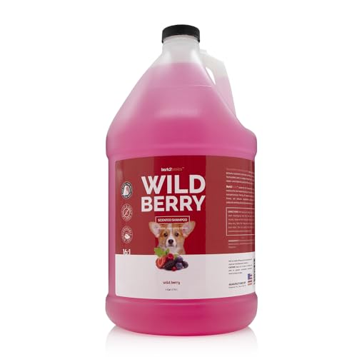 Bark 2 Basics Wild Berry Dog Shampoo, 1 Gallon | Unique Herbal Blend, Finest Natural Ingredients, Handcrafted, Soap-Free & Cruelty-Free, Protects and Nourishes Skin and Coat