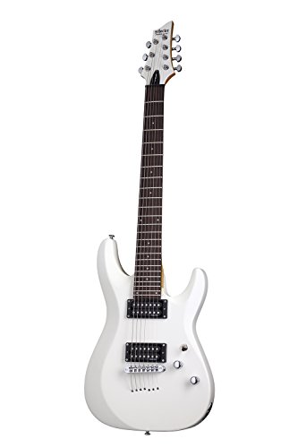 Schecter C-7 DELUXE Satin White 7-String Solid-Body Electric Guitar, Satin White