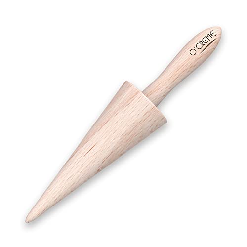 O'Creme Pizzelle Roller/Krumkake Cone/Ice Cream Cone Mold, 9.25 Inches Strong and Smooth - Beechwood