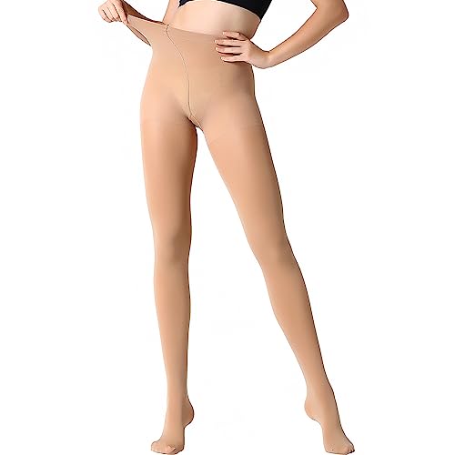 MANZI 1 Pair Women's Opaque Control Top Tights Comfort Stretch 70 Denier Pantyhose Suntan X-Large