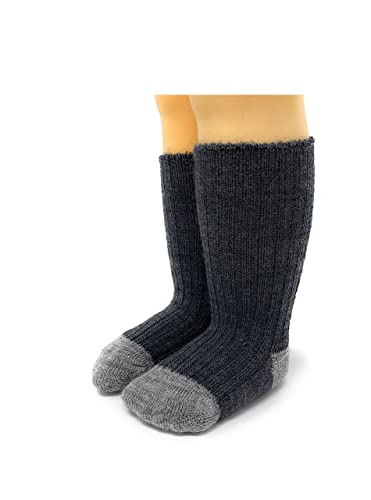WARRIOR ALPACA SOCKS - Baby & Toddler Socks made from natural Baby Alpaca Wool, Dye-Free, Temperature Regulating (3-9 Months, Gray/Silver)