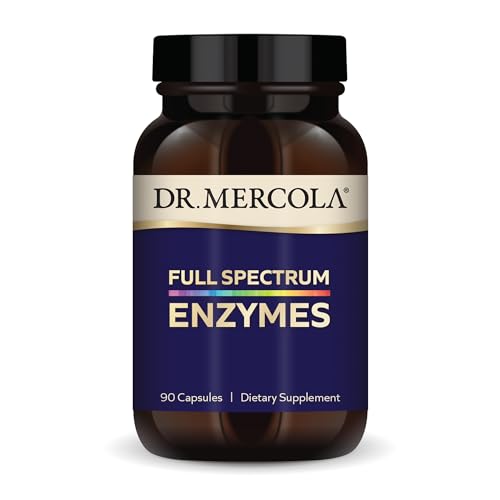 Dr. Mercola, Full Spectrum Enzymes Dietary Supplement, 90 Servings (90 Capsules), Digestive Support, Non GMO, Soy Free, Gluten Free