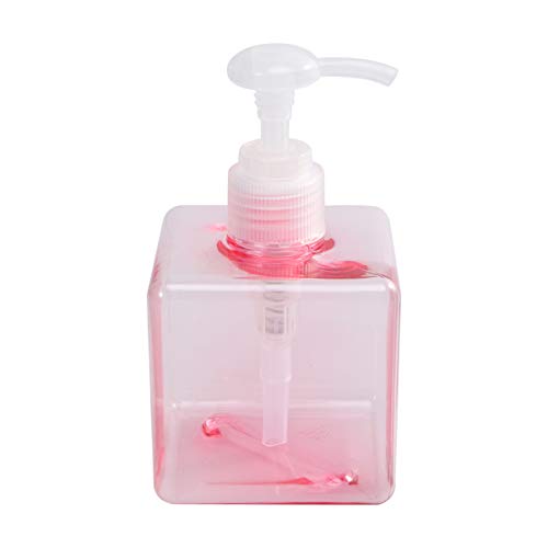 Yarnow 250ml Soap Dispenser Bottles Plastic Clear Pump Refillable Empty Bottles for Liquid Soap Shampoo Lotions Hand Dispensers Kitchen Pink