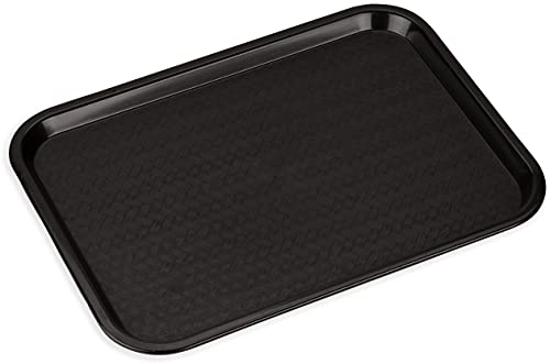 Carlisle FoodService Products Cafe Fast Food Cafeteria Tray with Patterned Surface for Cafeterias, Fast Food, And Dining Room, Plastic, 17.87 X 14 X 0.98 Inches, Black