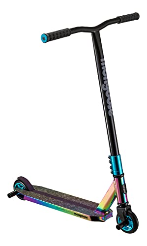 Mongoose Rise 100 Pro Slick Freestyle Stunt/Trick Scooter, Lightweight Alloy Deck & Heavy-Duty Frame Up to 220 lbs., T-Bar Handlebar w/Bike-Style Grip, High Impact 100mm Wheels, Oil Slick