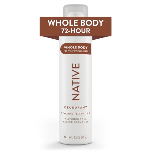 Native Whole Body Deodorant Spray Contains Naturally Derived Ingredients | Deodorant for Men & Women, 72 Hour Odor Protection, Aluminum Free with Coconut Oil and Shea Butter | Coconut & Vanilla