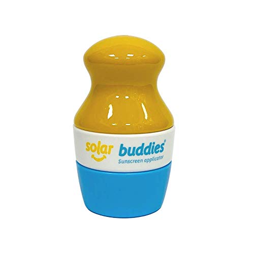 Solar Buddies Refillable Roll On Sponge Applicator For Kids, Adults, Families, Travel Size Holds 100ml Travel Friendly for Sunscreen, Suncream and Lotions (Blue)