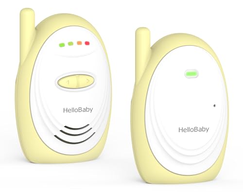 Hellobaby Audio Baby Monitor with 1000ft Range, Volume Control, Portable 2.4GHz Digital Wireless Baby Monitor, Audio Surveillance for Baby with High-Sensitivity Mic, USB Connection, HB168