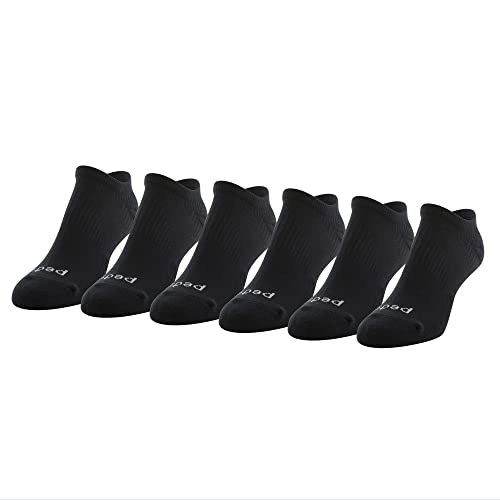 Peds Women's Moisture Wicking Low Cut Socks With X-wrap Arch Support, Multipairs, Black (6-Pairs), Shoe Size: 5-10