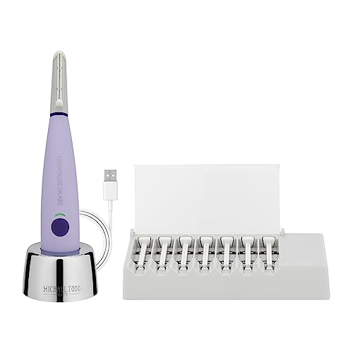Michael Todd Beauty - Sonicsmooth – SONIC Technology Dermaplaning Tool - 2 in 1 Women’s Facial Exfoliation & Peach Fuzz Hair Removal System with 8 Weeks of Safety Edges