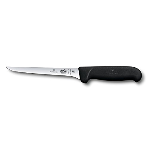 Victorinox Swiss Army Cutlery Fibrox Pro Boning Knife, Flexible Blade, 6-Inch, Black