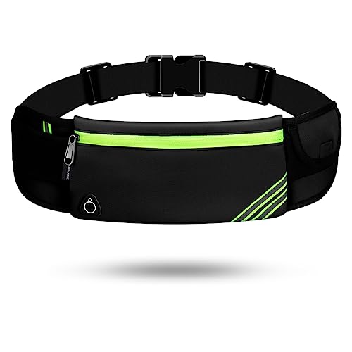 USHAKE Running Belt with Bounce-Free Pouch for iPhone and Samsung Galaxy - Ideal for Running, Walking, Cycling, and Gym Workouts Black