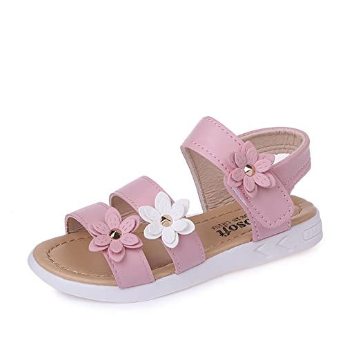 Kid Sandals Children Sandals Soft Flat Shoes Fashion Comfortable Flower Sandals Winter Slipper Rubber Bottom Baby Shoes Pink, 2-2.5Years