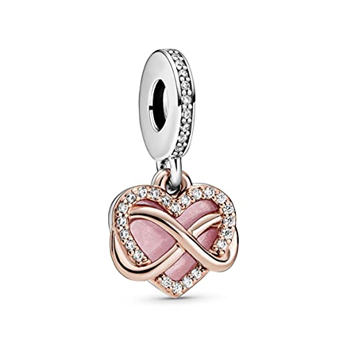 Pandora Sparkling Infinity Heart Dangle Charm Bracelet Charm Moments Bracelets - Stunning Women's Jewelry - Made Rose, Sterling Silver, Cubic Zirconia & Enamel