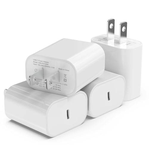 4Pack USB C Charger Block 20W, iGENJUN for Phone Fast Charger Wall Charger with PD 3.0, Compact Type C Power Adapter for Phone 15/14/13, Galaxy, Pixel, AirPods Pro (Arctic White)