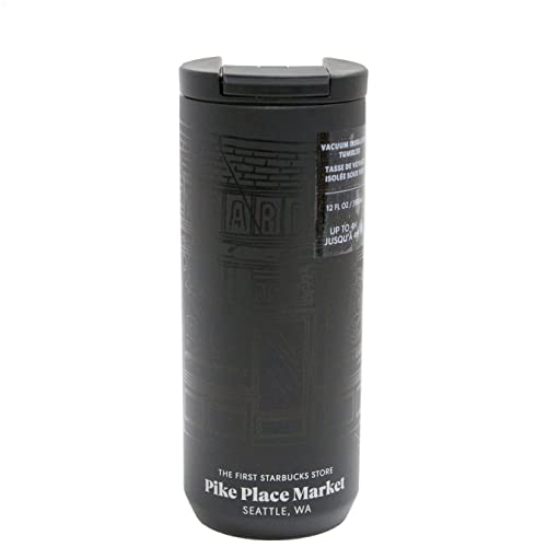 Starbucks The First Store Pike Place Stainless-Steel Tumbler (12 oz, Black)