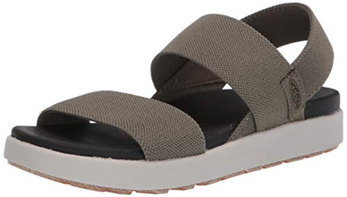 KEEN Women's Elle Backstrap Casual platform open toe Wedge Sandals, Dusty Olive, 7.5