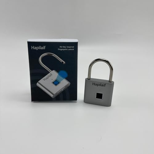 Hapilaif Fingerprint Padlocks,Thumbprint Lock, Waterproof, USB Rechargeable, for Gym Locker, School Locker, Luggage, Backpack, Suitcase