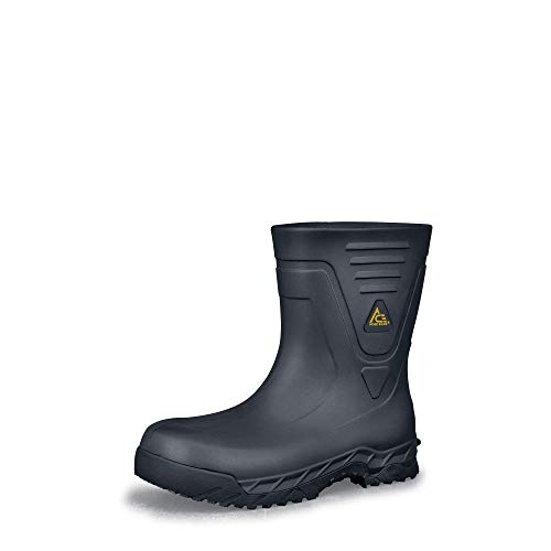 Shoes for Crews Bullfrog Pro II, Men's, Women's, Unisex Soft Toe Work Boots, Slip Resistant, Water Resistant, Black, Men's 8 Women's 9.5