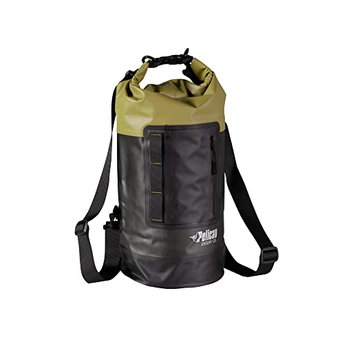Pelican ExoDry 20L Medium Drybag - Waterproof - Shoulder Straps - Thick & Lightweight - Roll Top Dry Compression - Keeps Gear Dry for Kayaking, Rafting, Hiking and Fishing - Black
