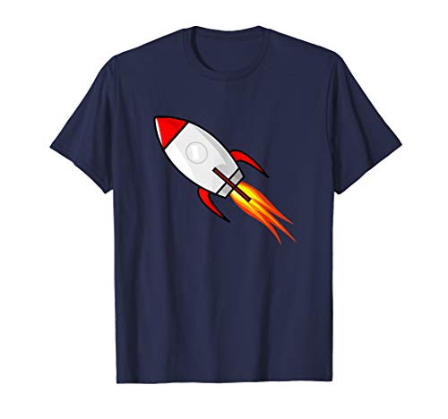 Rocket Astronaut Spaceship Red White Men Women Youth T-Shirt