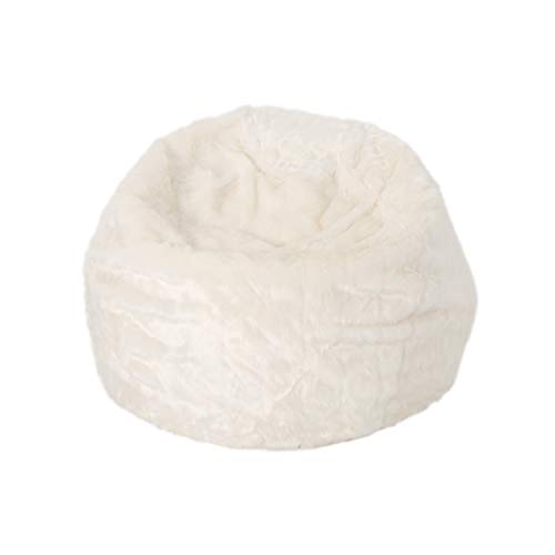 Christopher Knight Home Laraine Furry Glam White Faux Fur 3 Ft. Bean Bag, Small