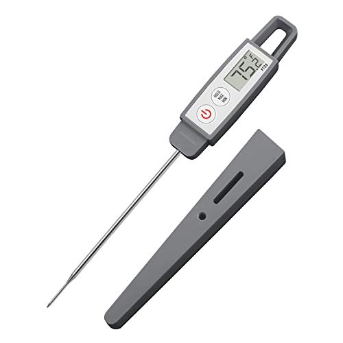 Lavatools PT09 Super-Quick Commercial Grade Digital Thermometer for Cooking, Meat, Candy, Candle, Liquid, Oil, 4.5' Compact Probe, Splash Proof, °C/°F Toggle, Hold Function - Sesame