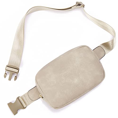 Telena Leather Belt Bag for Women Fashionable Fanny Packs Cross Body Bag Waist Pack Cloud Grey