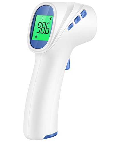 No-Touch Thermometer for Adults and Kids, Digital Thermometer with Fever Alarm, Fast Accurate Results, Easy for All Ages, Basal Thermometer