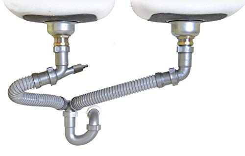 Snappy Trap 1 1/2' All-In-One-Drain Kit for Double Bowl Kitchen Sinks
