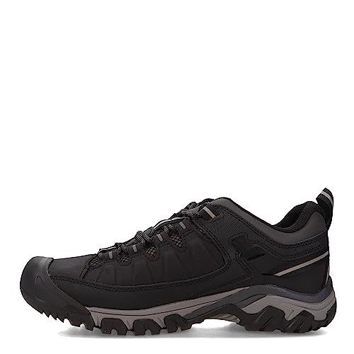 KEEN Men's Targhee EXP Waterproof Hiking Shoes, Black/Steel Grey, 10.5