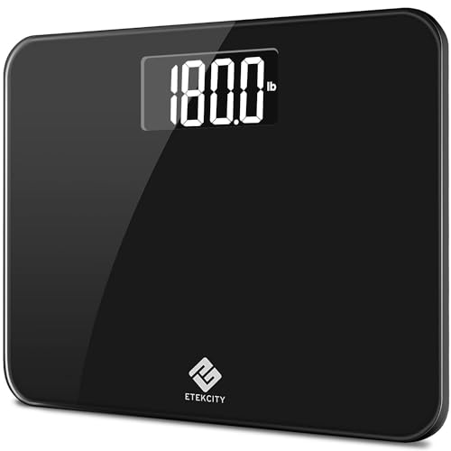Etekcity Scale for Body Weight, Bathroom Digital Weighing Machine for People, Extra Wide Platform and High Capacity, Accurate and Safe, Large Number and Easy-to-Read on Backlit LCD Display, 440 lb