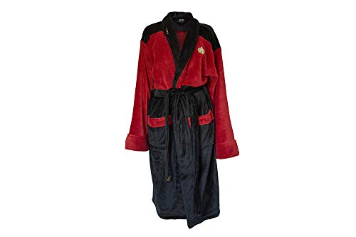 Star Trek: The Next Generation Command Bathrobe for Men And Women | Soft Plush Spa Robe for Adults | Lightweight Fleece Shower Robe With Belted Tie | One Size Fits Most Adults